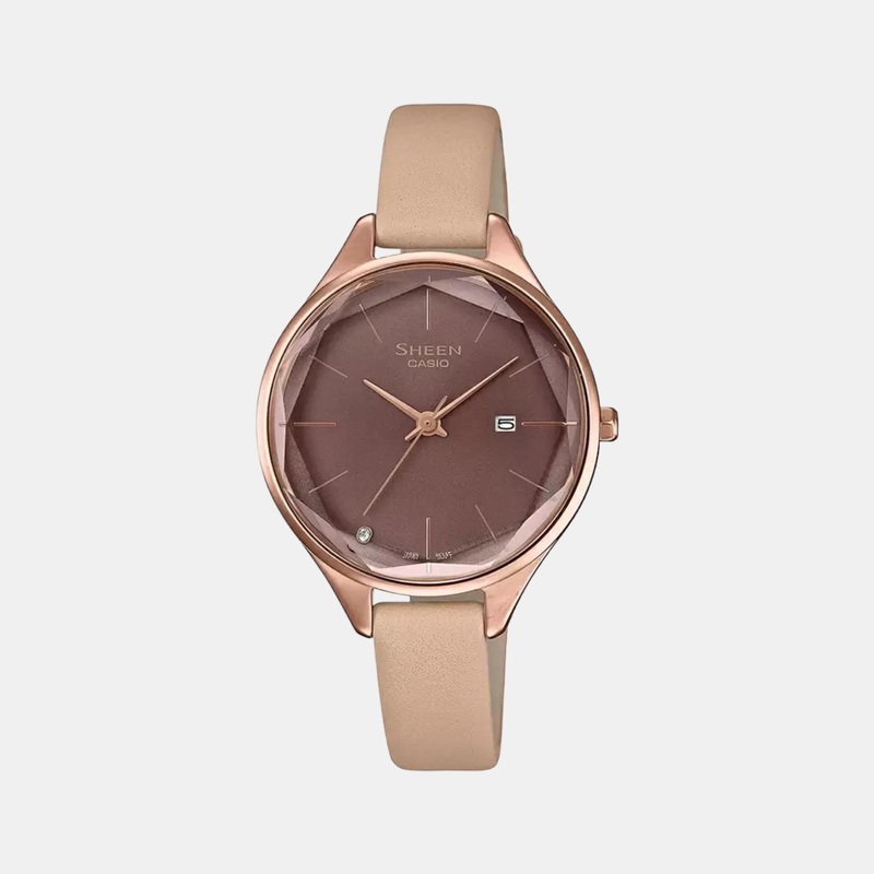 Sheen Women's Analog Leather Watch SH253 - SHE-4062PGL-5AUDF