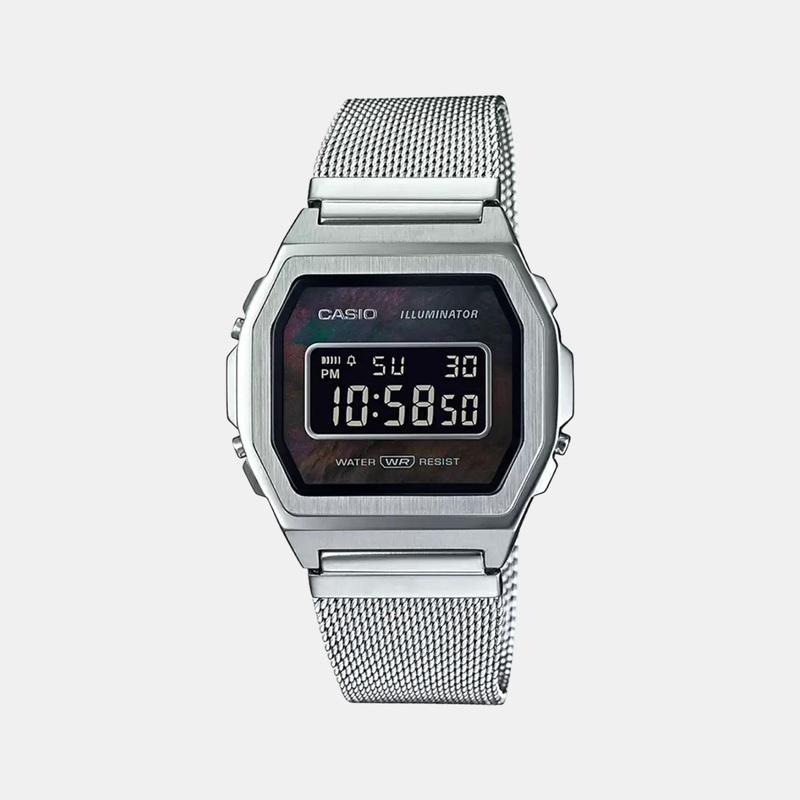 Vintage Unisex Digital Stainless Steel Watch D194 - A1000M-1BEF