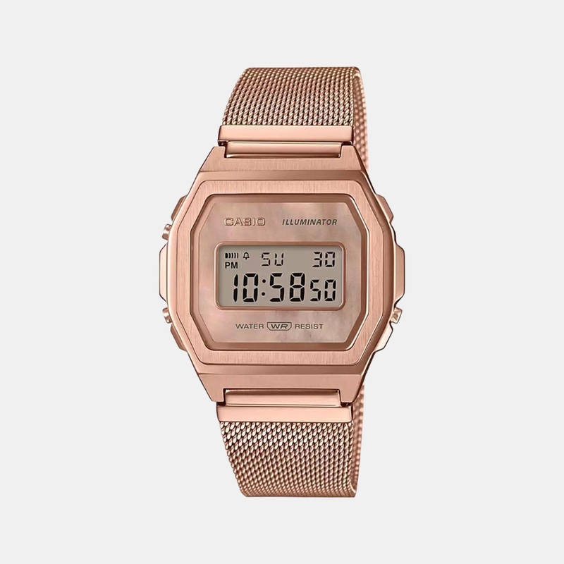 Vintage Unisex Digital Stainless Steel Watch D196 - A1000MPG-9EF