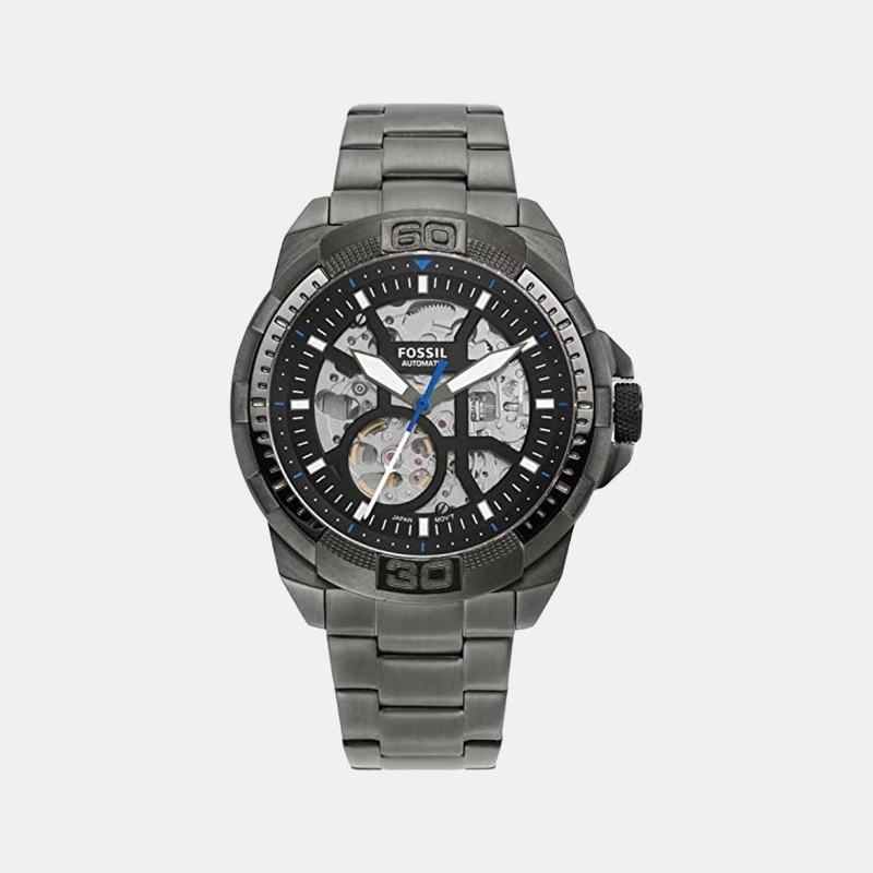 Bronson Men Automatic Black Dial Analog Stainless Steel Watch ME3218