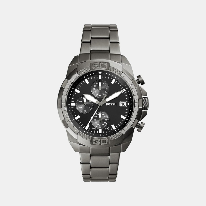Bronson Men Quartz Black Dial Chronograph Stainless Steel Watch FS5852