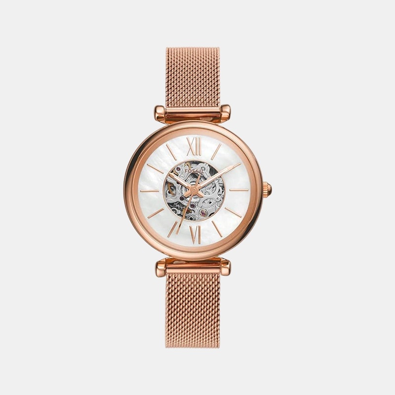 Carlie Women Automatic White Dial Analog Stainless Steel Watch ME3188