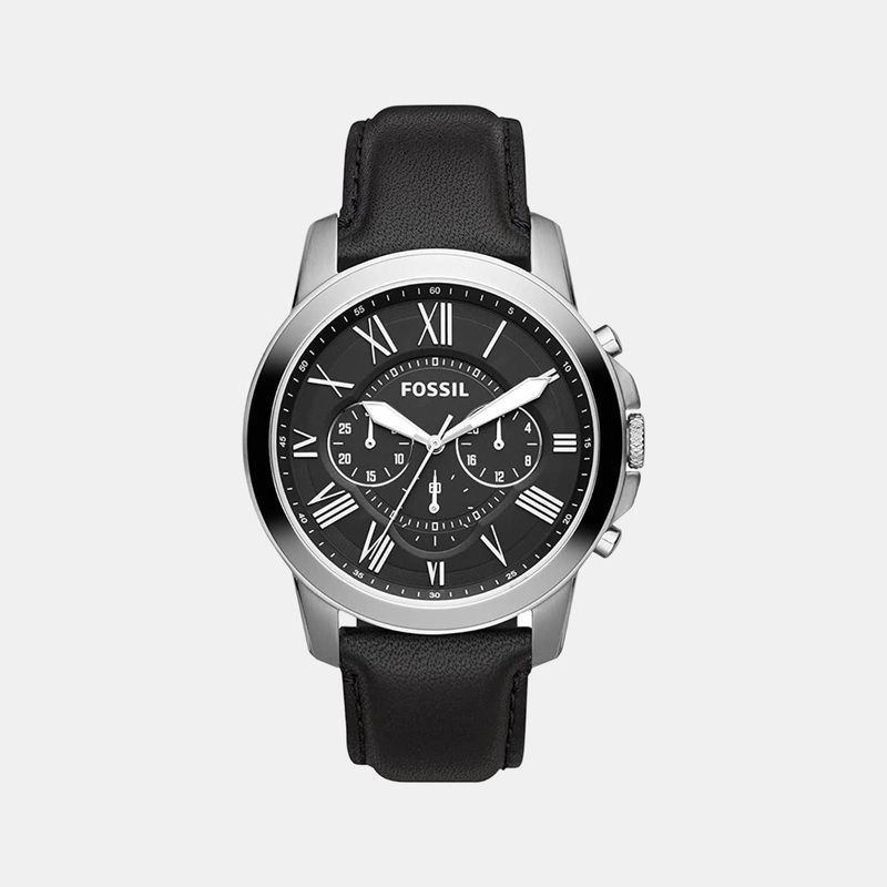 Grant Men Quartz Black Dial Chronograph Leather Watch FS4812