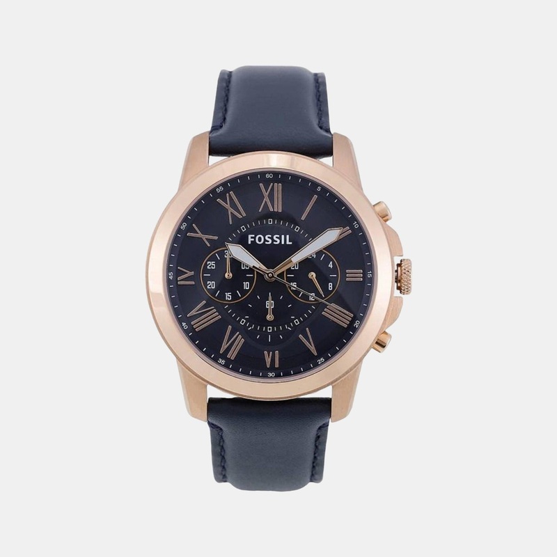 Grant Men Quartz Blue Dial Chronograph Leather Watch FS4835