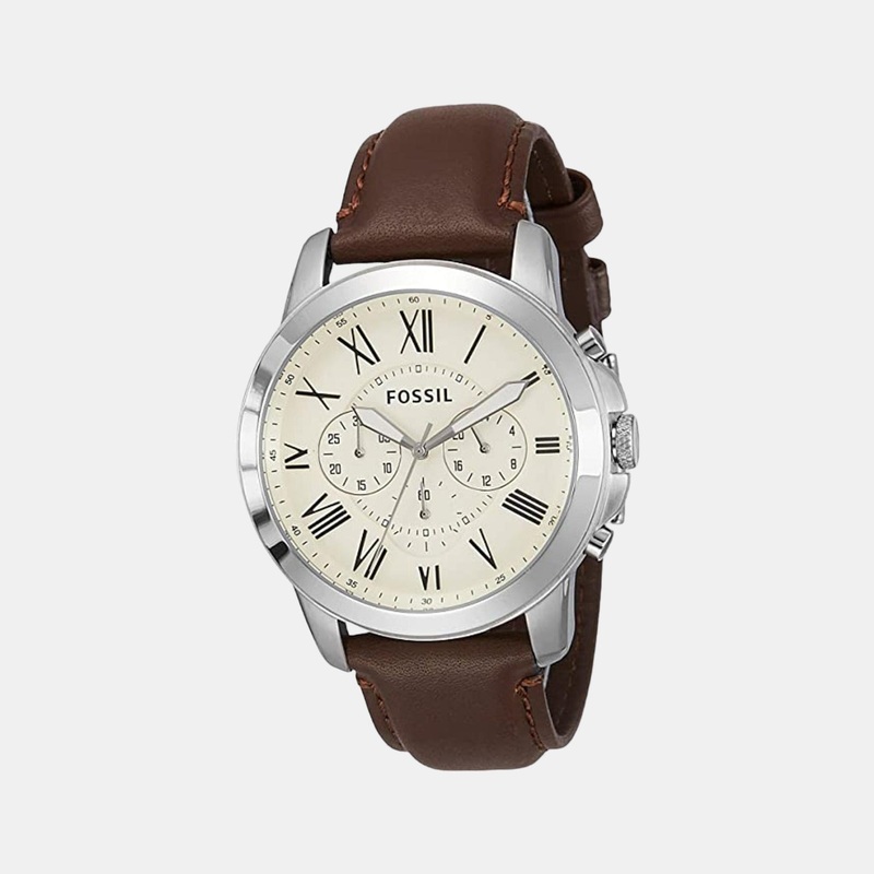 Grant Men Quartz Brown Dial Chronograph Leather Watch FS4735