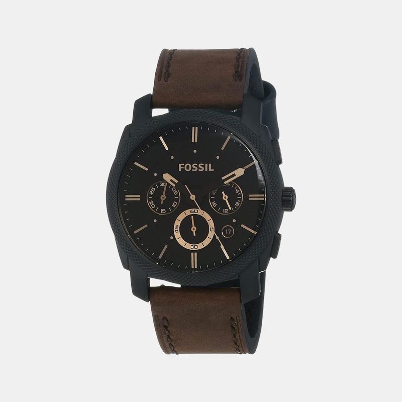 Machine Men Quartz Black Dial Chronograph Leather Watch FS4656