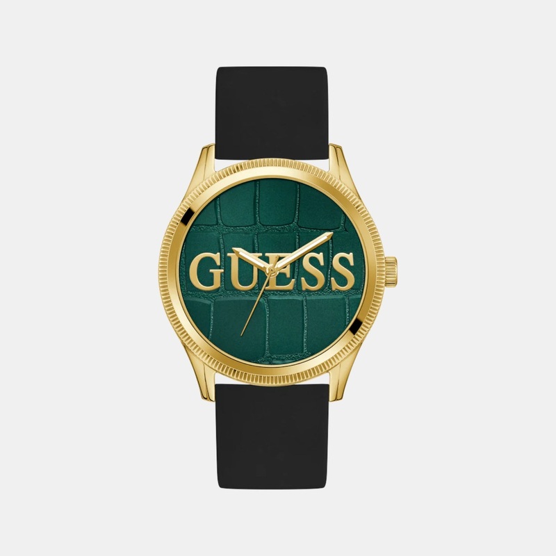 Men Quartz Green Dial Analog Silicone Watch GW0887G2