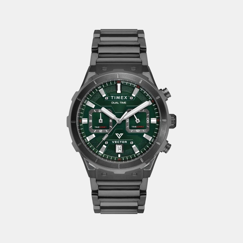 Men Quartz Green Dial Chronograph Stainless Steel Watch TWEG24802