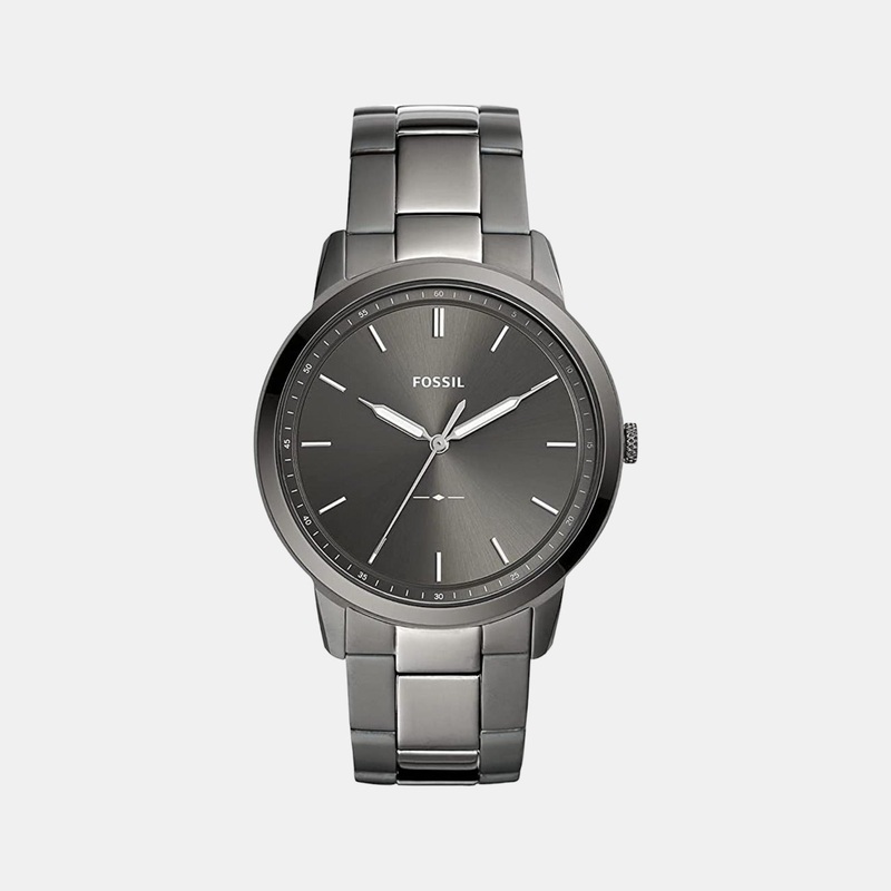 Minimalist Men Quartz Grey Dial Analog Stainless Steel Watch FS5459