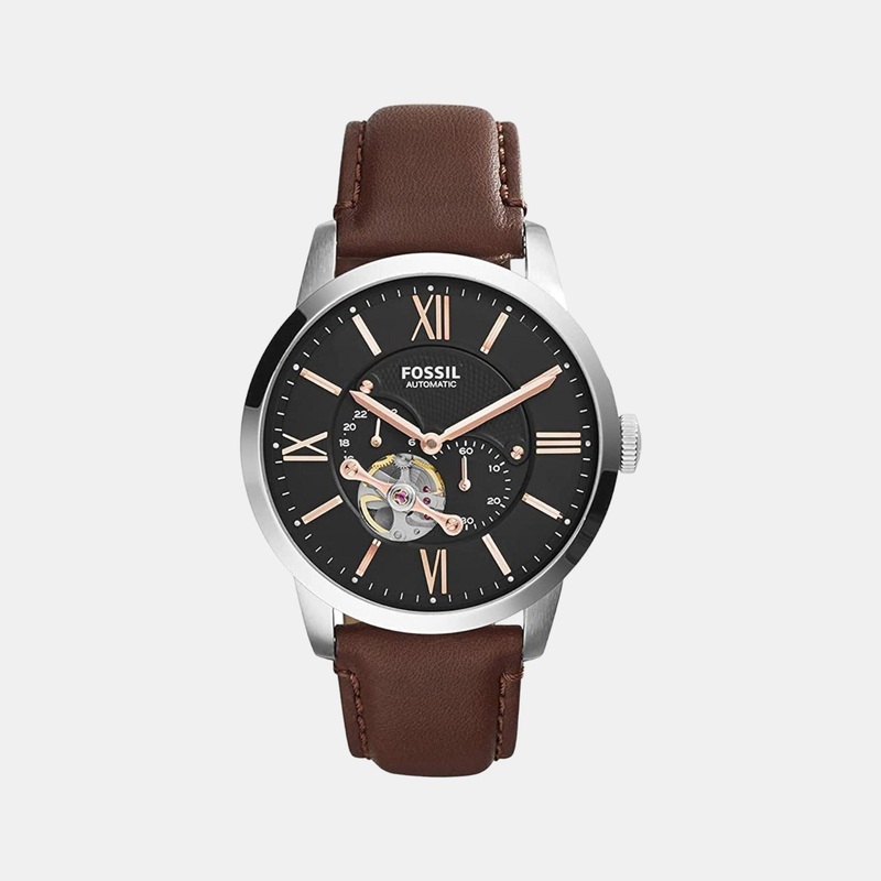 Townsman Men Automatic Black Dial Chronograph Leather Watch ME3061