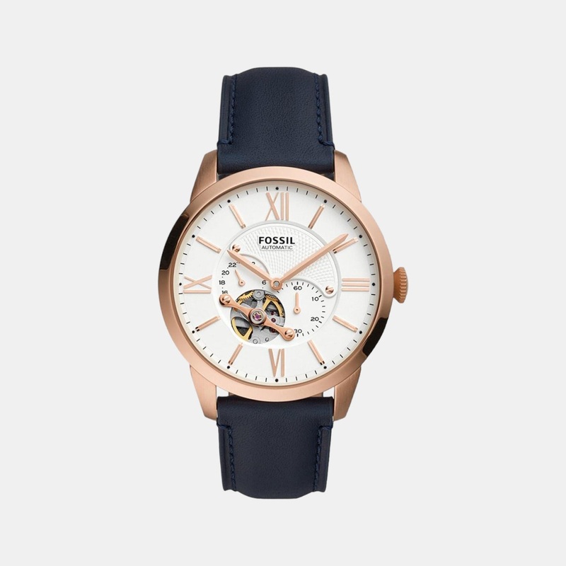 Townsman Men Automatic White Dial Multi-Function Leather Watch ME3171