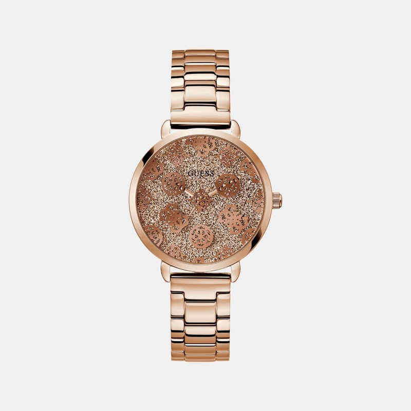 Trend Women Quartz Rose Gold Dial Analog Recycled Steel Watch GW0670L4
