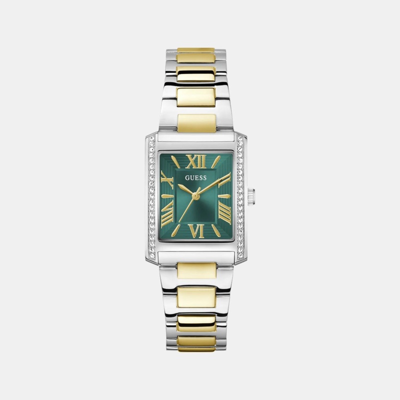 Women Quartz Green Dial Analog Stainless Steel Watch GW0874L2