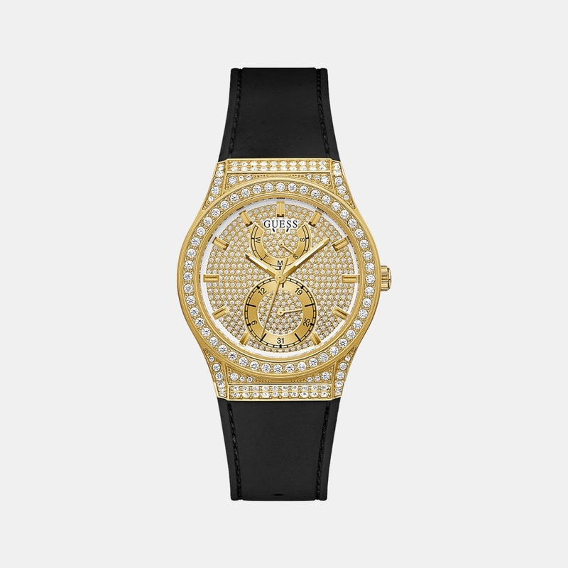 Women's Gold Dial Analog Silicon Watch GW0439L2