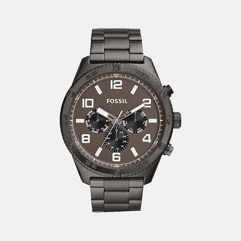 Brox Men Quartz Grey Dial Multi-Function Stainless Steel Watch BQ2533