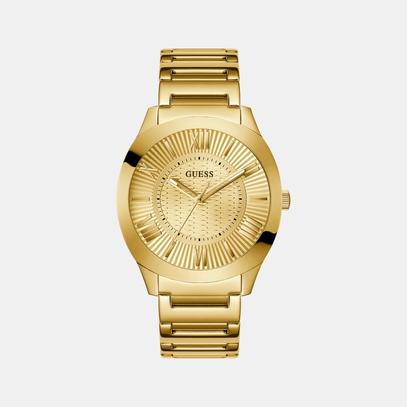 Dress Men Quartz Champagne Dial Analog Recycled Steel Watch GW0727G1