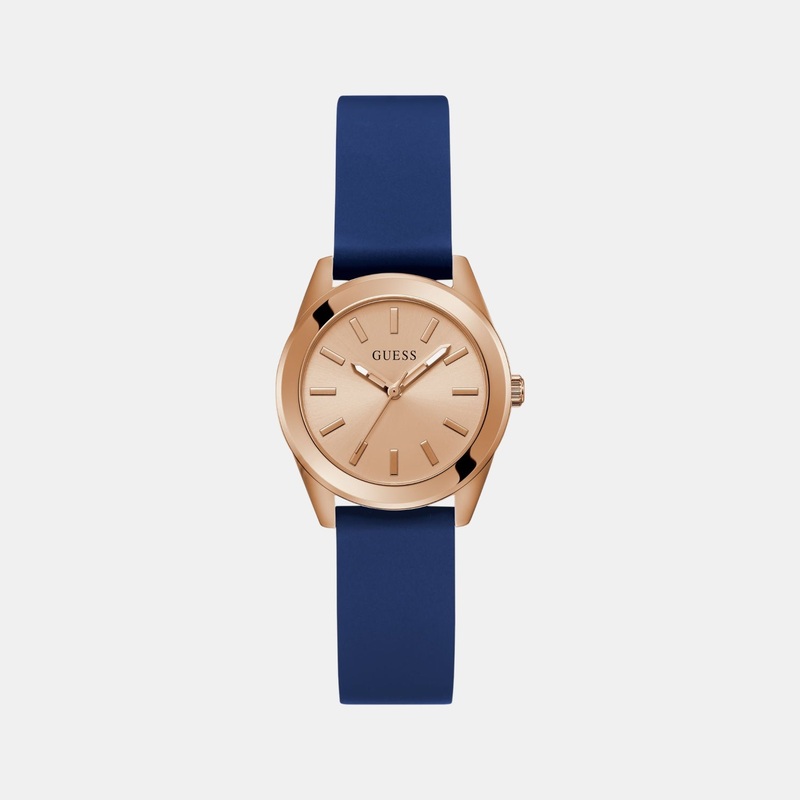 Dress Women Quartz Rose Gold Dial Analog Silicone Watch GW0855L1