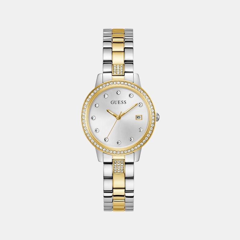 Dress Women Quartz White Dial Analog Recycled Steel Watch GW0725L1