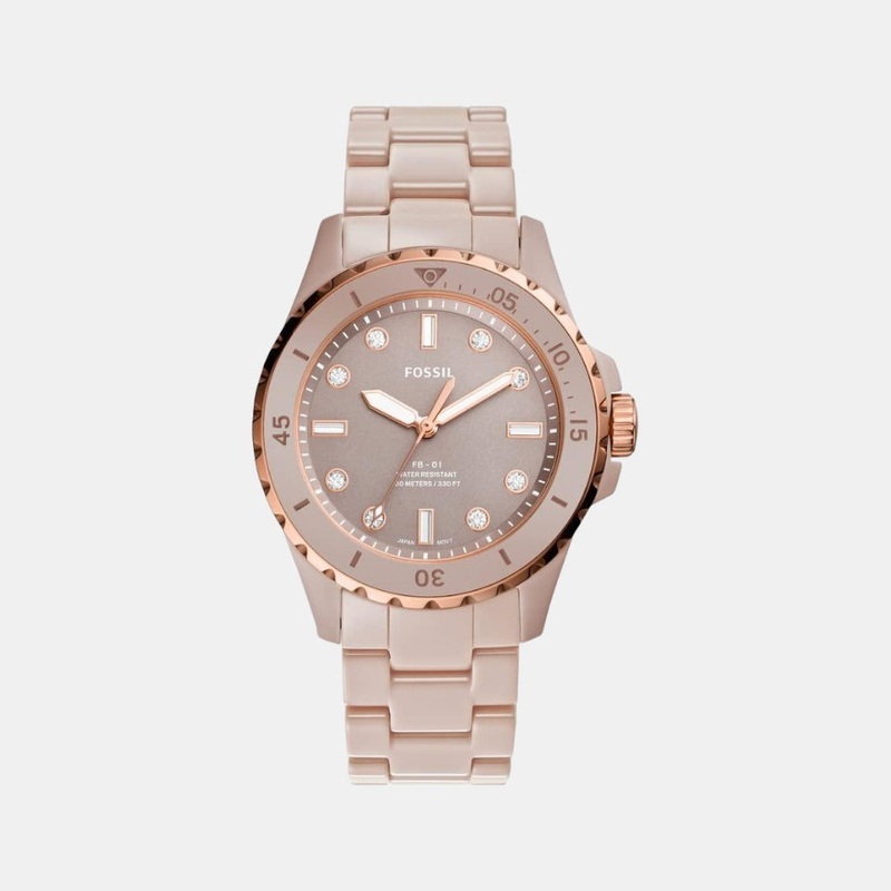 Fb-01 Women Quartz Brown Dial Analog Ceramic Watch CE1111