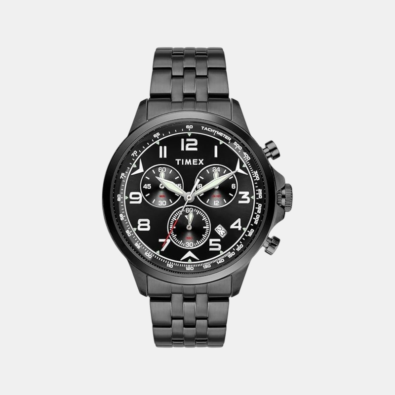 Men Quartz Black Dial Chronograph Stainless Steel Watch TWEG25103