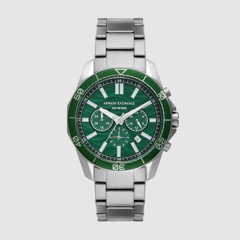 Men's Green Stainless Steel Watch AX1957