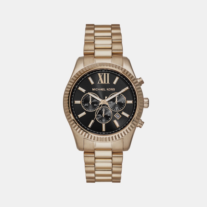 Men's Lexington Beige Gold Chronograph Stainless Steel Watch MK9155