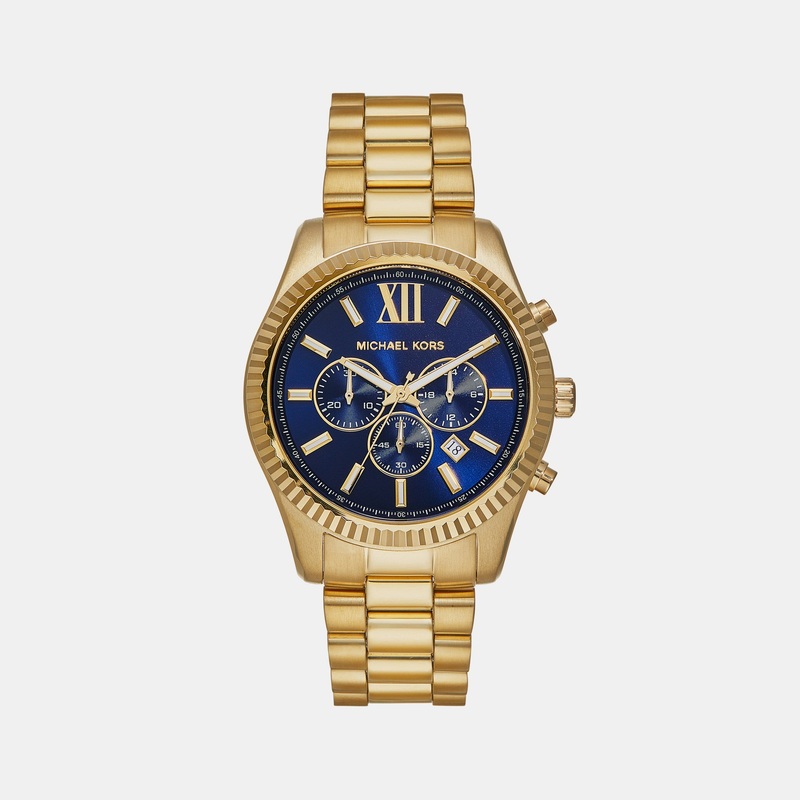 Men's Lexington Blue Chronograph Stainless Steel Watch MK9153