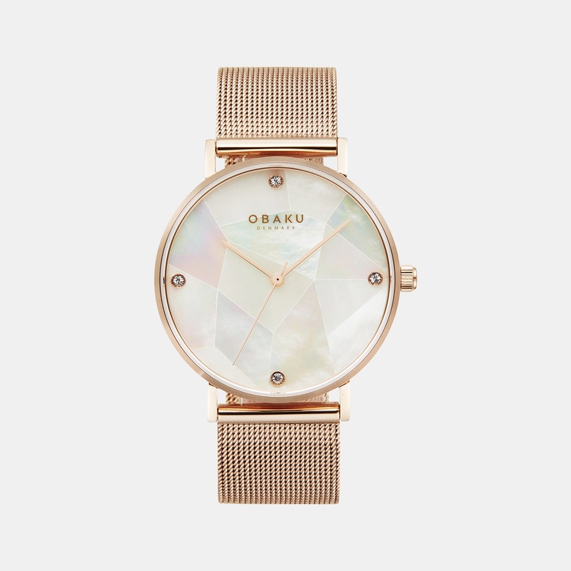 Quartz Women White Mother Of Pearl Analog Stainless Steel Watch V268LXVWMV