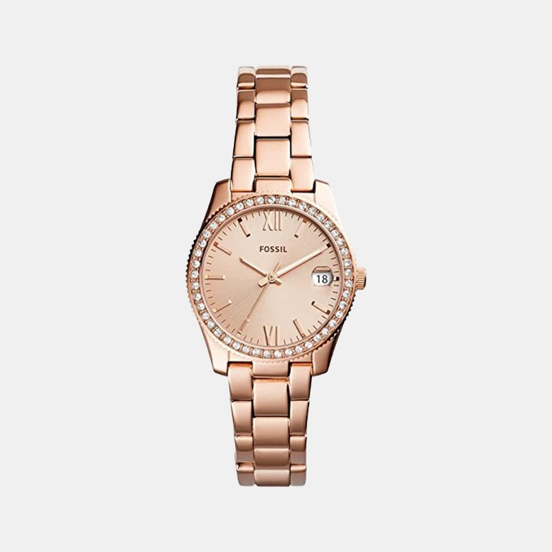 Scarlette Women Quartz Rose Gold Dial Analog Stainless Steel Watch ES4318