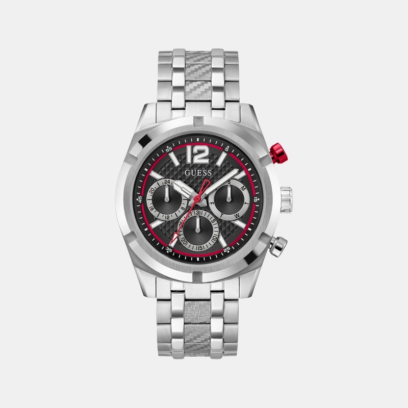 Sport Men Quartz Black Dial Multi-Function Recycled Steel Watch GW0714G1