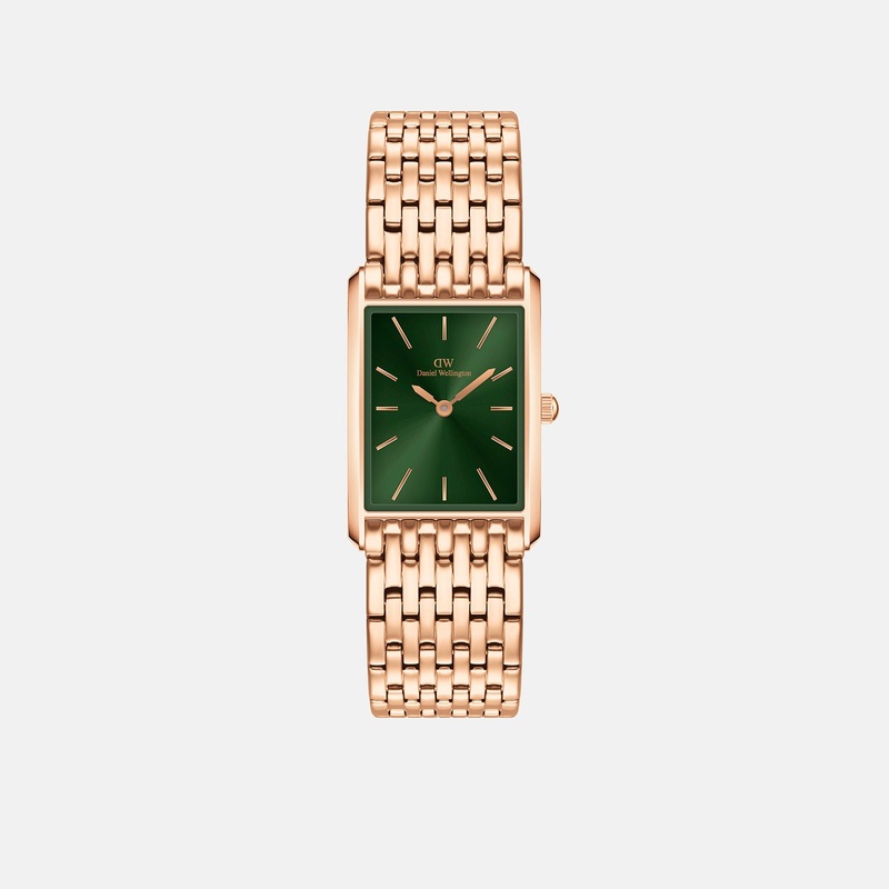 Tank Women Quartz Green Dial Analog Mesh Watch DW00100704K