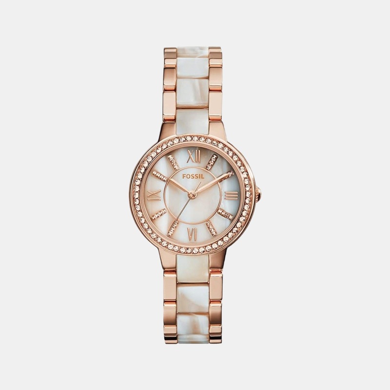 Virginia Women Quartz Mother Of Pearl Dial Analog Stainless Steel Watch ES3716