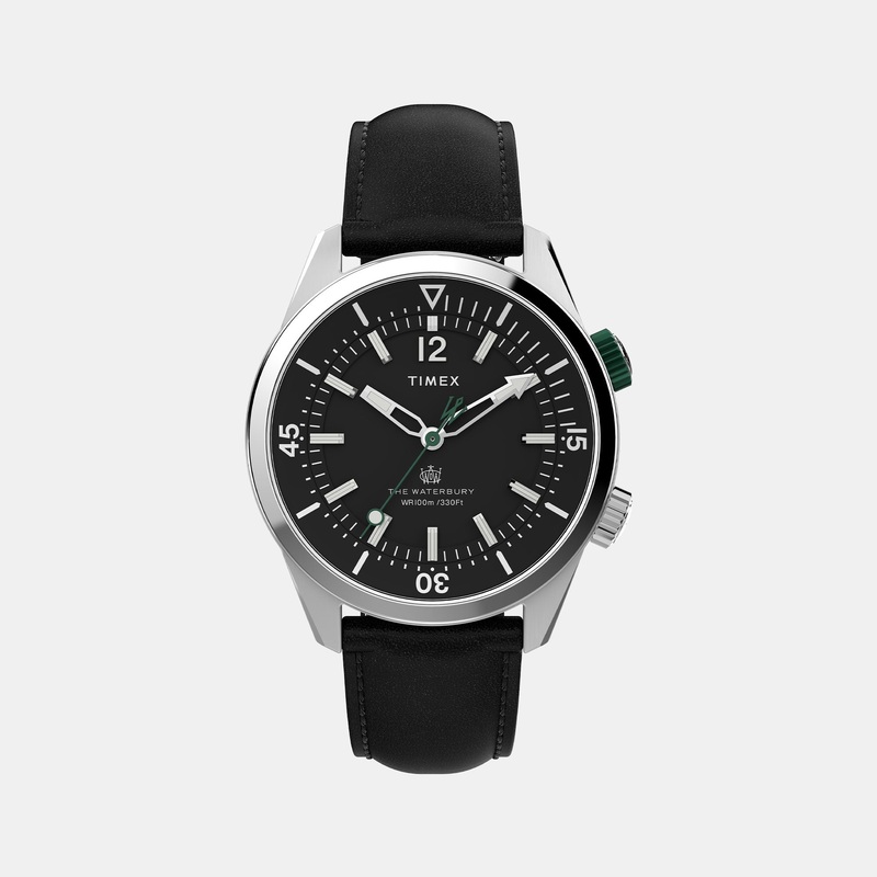 Waterbury Men Black Analog Leather Watch TW2V49800UJ
