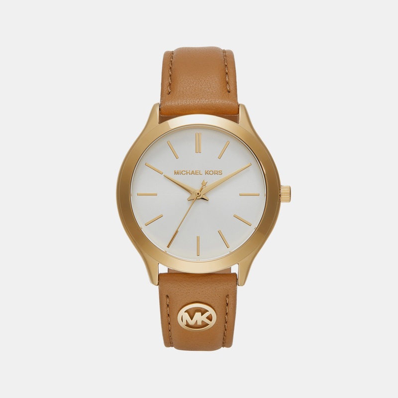 Women's Slim Runway Gold Analog Leather Watch MK7465