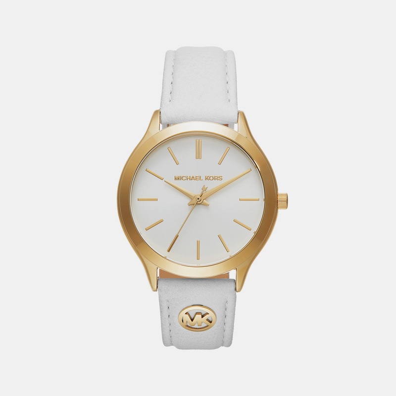 Women's Slim Runway White Analog Stainless Steel Watch MK7466