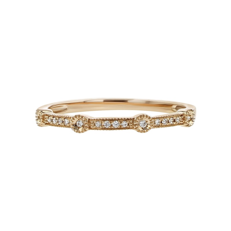 14K Rose Gold Diamond Band