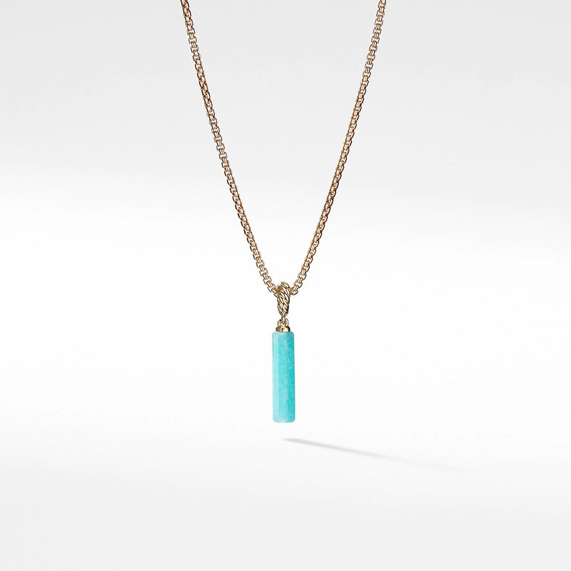 Barrel Charm in Amazonite with 18K Gold