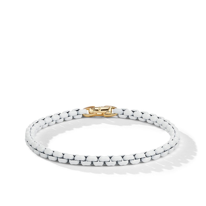 Chain Bracelet in White with 14K Yellow Gold Accent