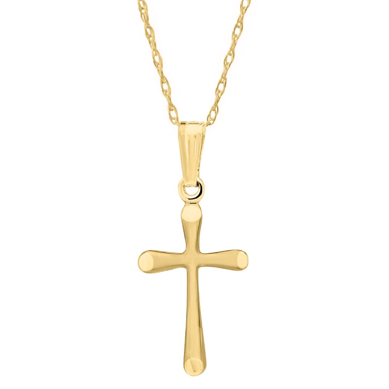 Children's 14k Gold Petite Cross Necklace