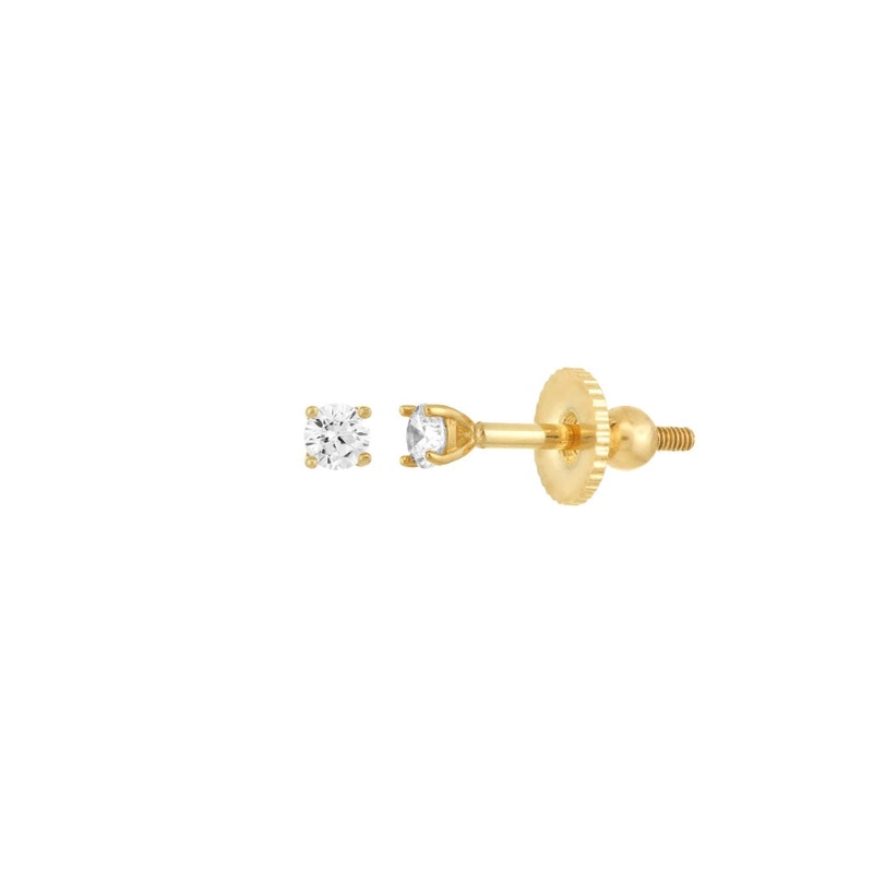 Children's 14k Yellow Gold CZ Stud Earrings