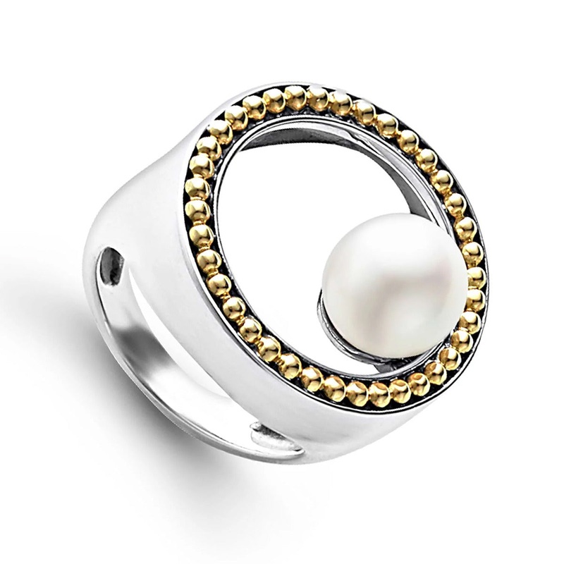 Circle Pearl Statement Ring