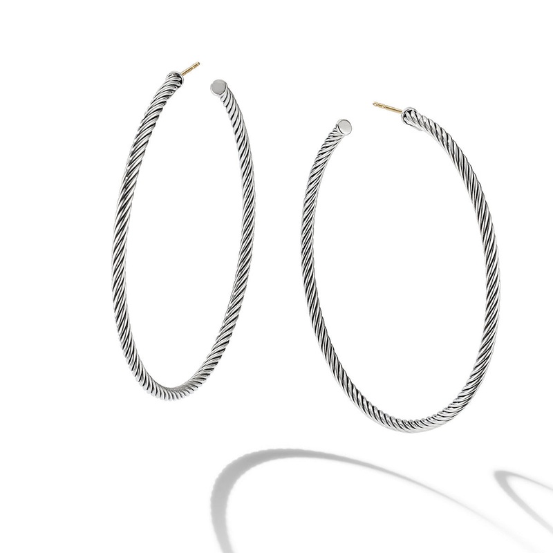 Sculpted Cable Hoop Earring
