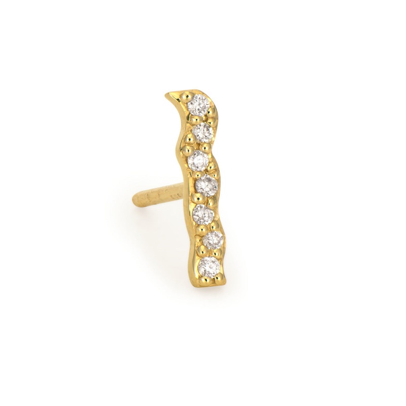 Sparkling Sea Pave Bar Single Stud Earring