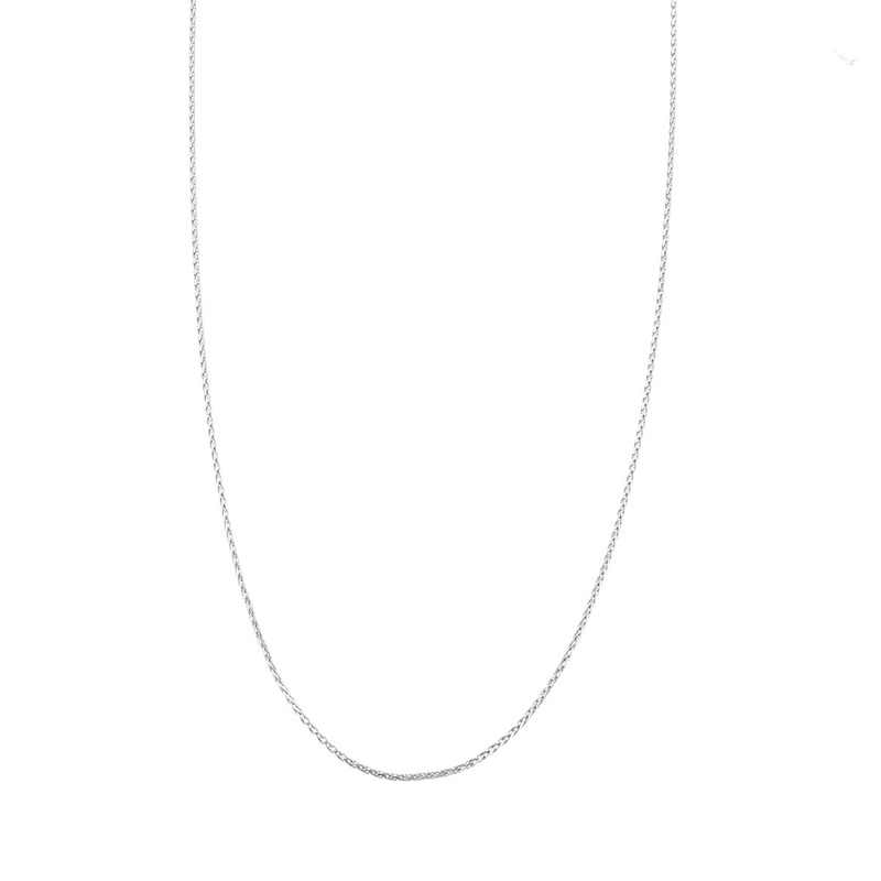 14K White Gold 16-Inch Russian Braid Chain
