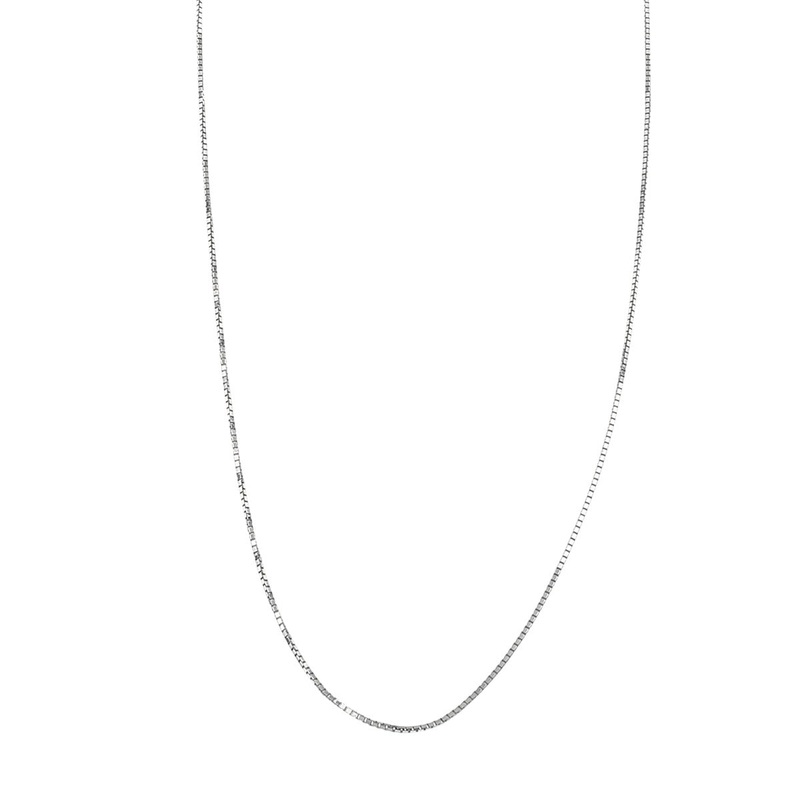 14K White Gold 18-Inch 1.0mm Box Chain
