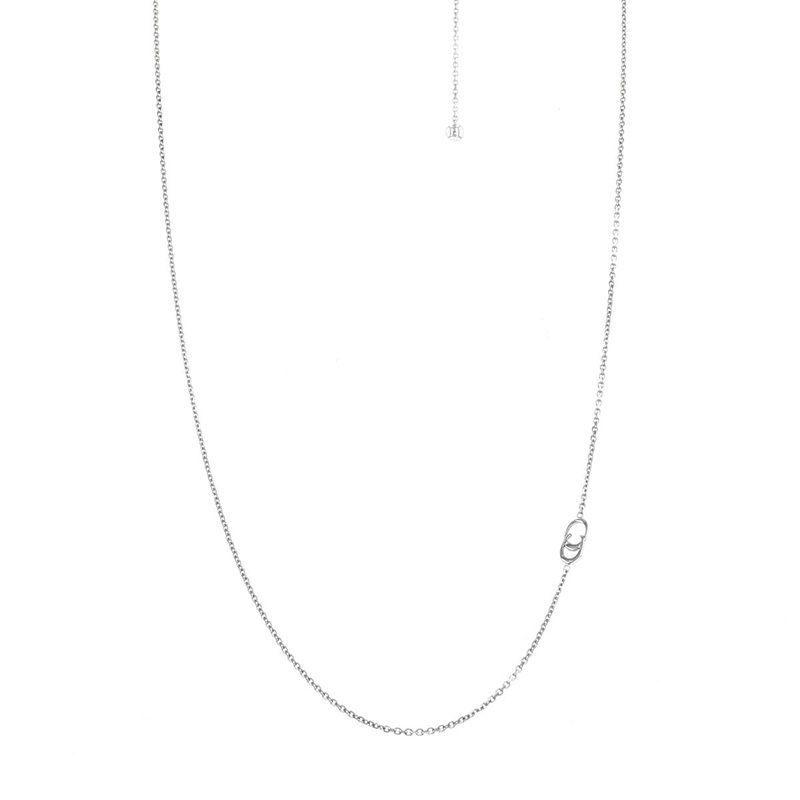 14K White Gold 18-Inch Cable Chain with Adjustable Clasp