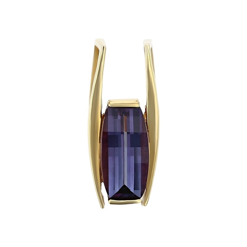 14K Yellow Gold Fantasy-Cut Alexandrite Pendant