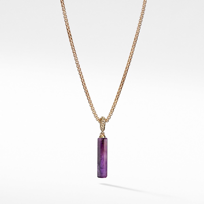 Barrel Charm in Amethyst with 18K Gold