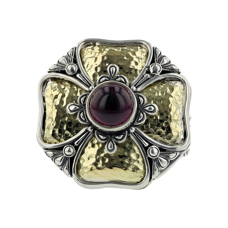 Konstantino Cabochon Rhodolite Garnet Clover Ring