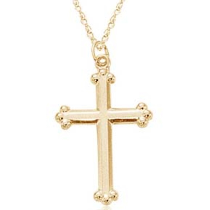 Small Cross Pendant in 14K Yellow Gold without chain